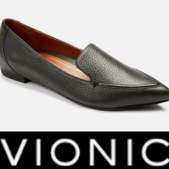 Vionic Women's Noah Genuine Leather Toe Flats Casual Classy Classic EUC 7.5 - Picture 1 of 13